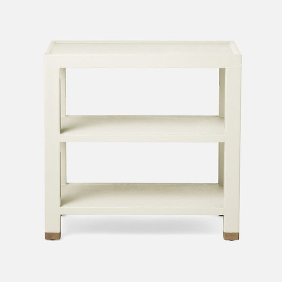 Made Goods Jarin Side Table White Faux Belgian Linen multiple options