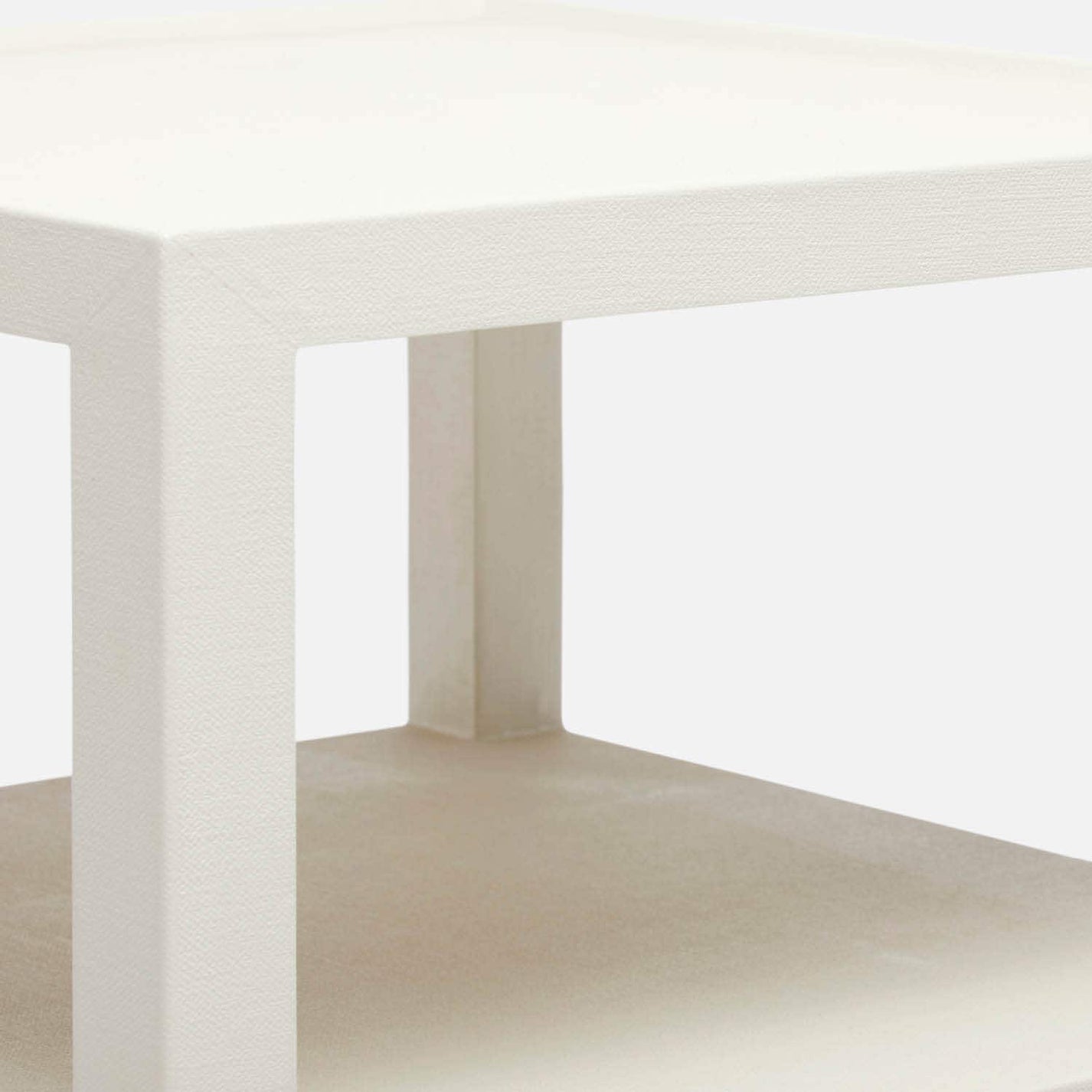 Made Goods Jarin Side Table White Faux Belgian Linen multiple options