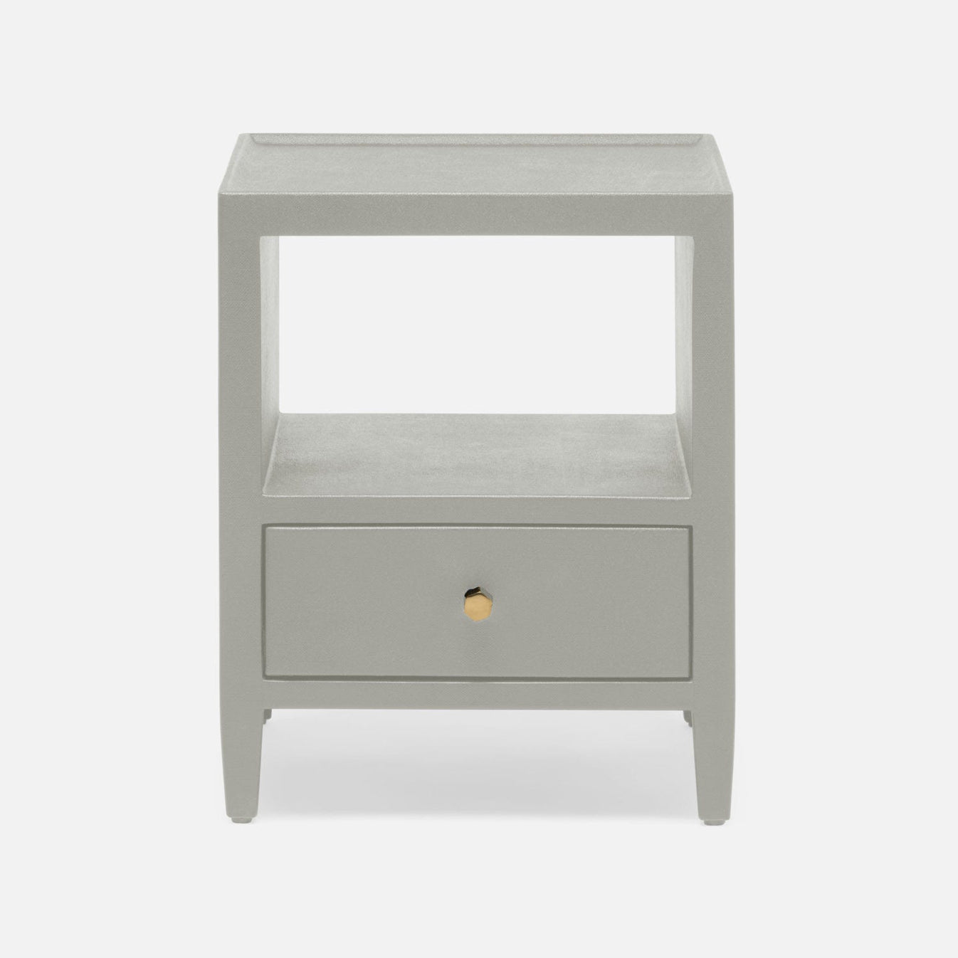 Made Goods Jarin Single Nightstand Light Gray Faux Belgian Linen