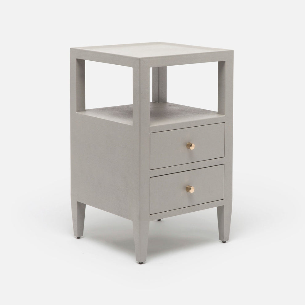 Made Goods Jarin Single Nightstand Light Gray Faux Belgian Linen