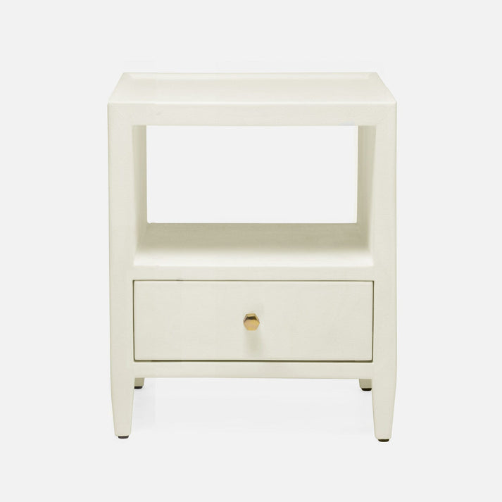 Made Goods Jarin Single Nightstand White Faux Shagreen Linen multiple