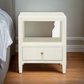 Jarin Single Nightstand White Faux Belgian Linen - multiple options