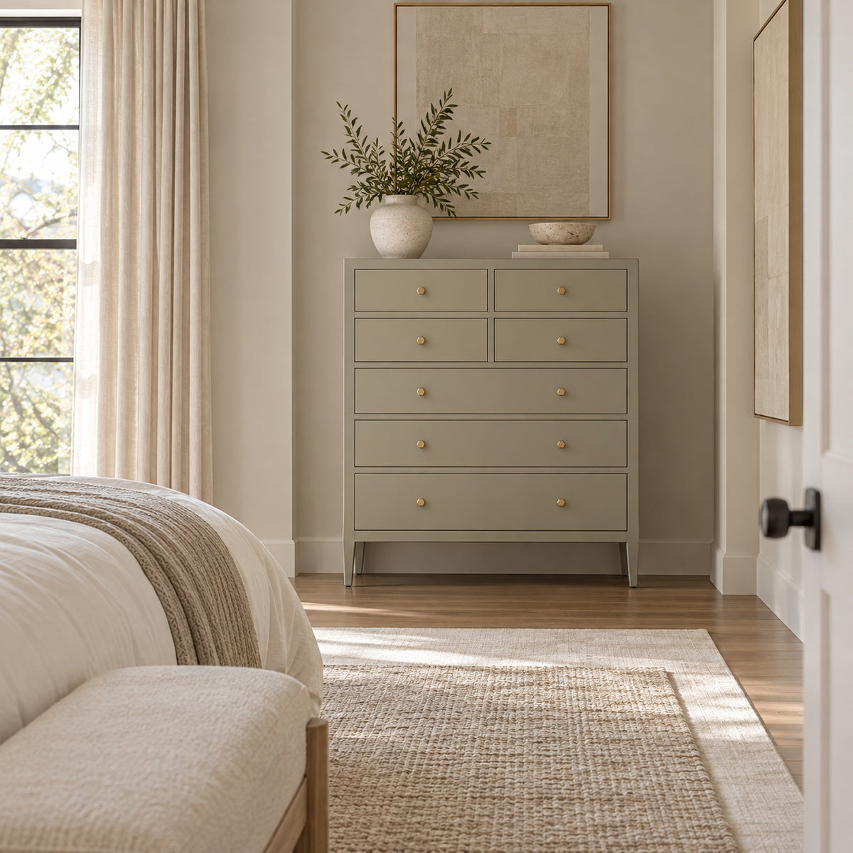 Jarin Tallboy Light Gray Faux Belgian Linen