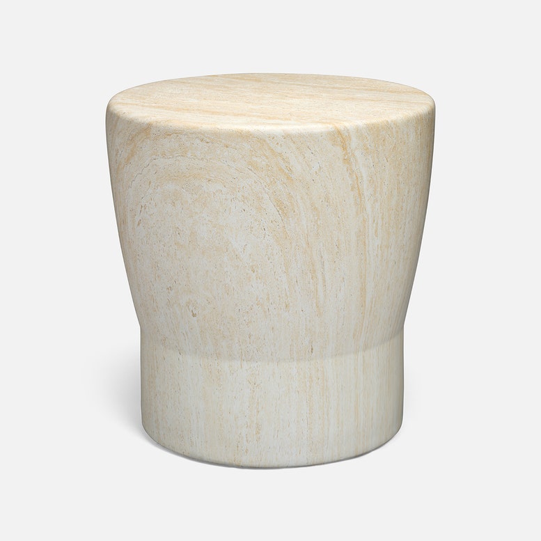 Jones Side Table Faux Travertine