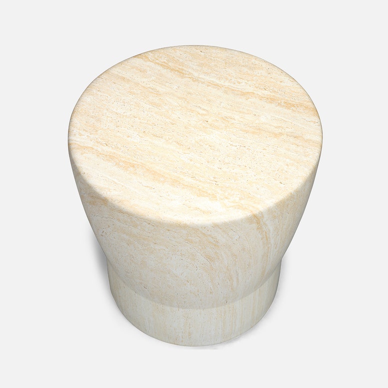 Jones Side Table Faux Travertine