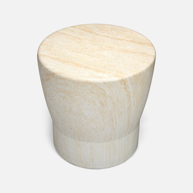 Jones Side Table Faux Travertine
