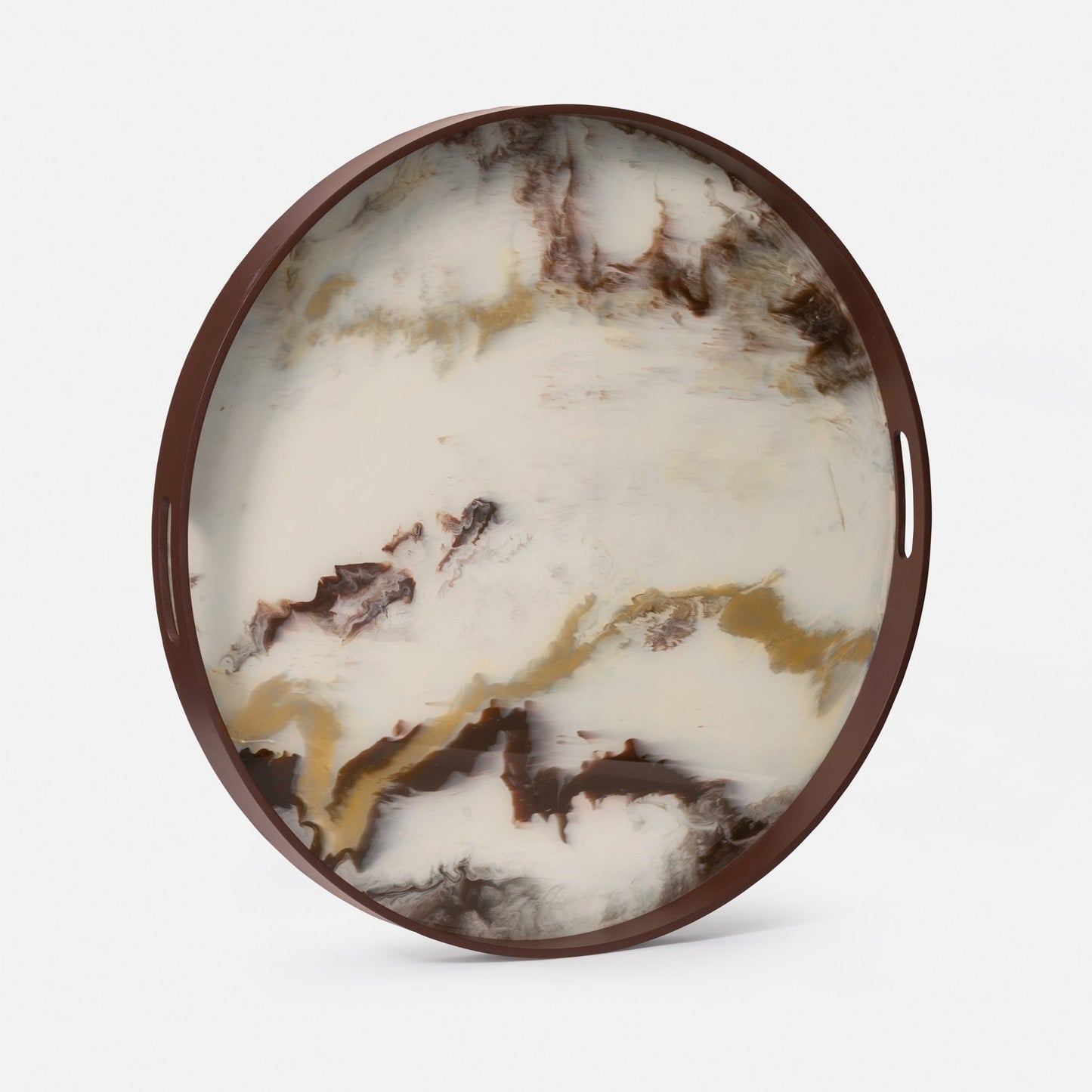 Katina Tray Brown and White Resin