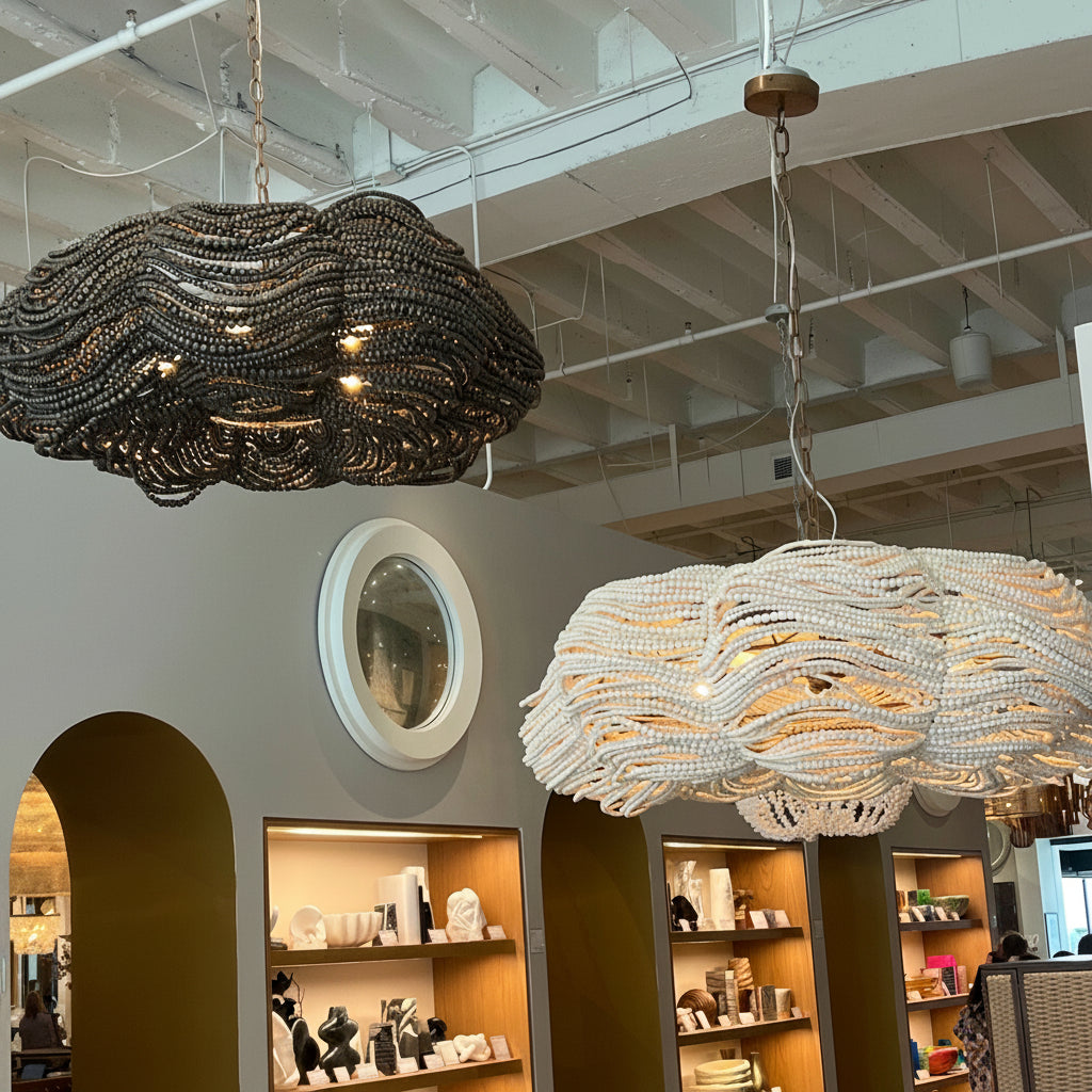 Kira Chandelier Bronze Wood Beads
