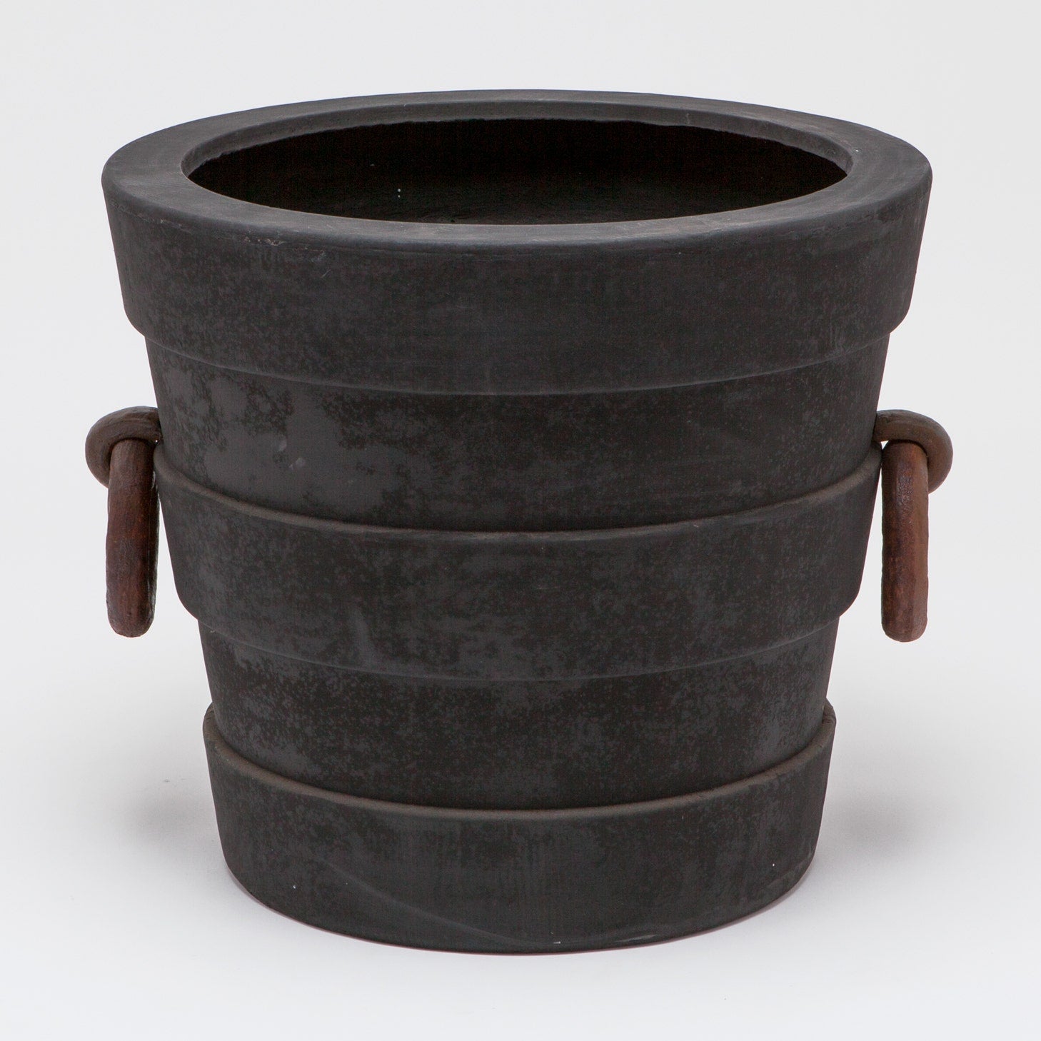 black clay plant pot Made Goods Leslie Planter Matte Black Stone