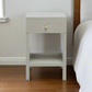 Maris Single Nightstand Light Grey Faux Belgian Linen