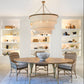 Patricia Chandelier Oval Natural Coco Beads and Gold Metal