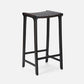 Black woven bar stool on a white background