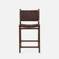 Brown woven bar stool on a white background