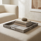 renard large square tray gray hair on hide made goods
