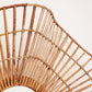 Close-up of a wicker chair with a white background