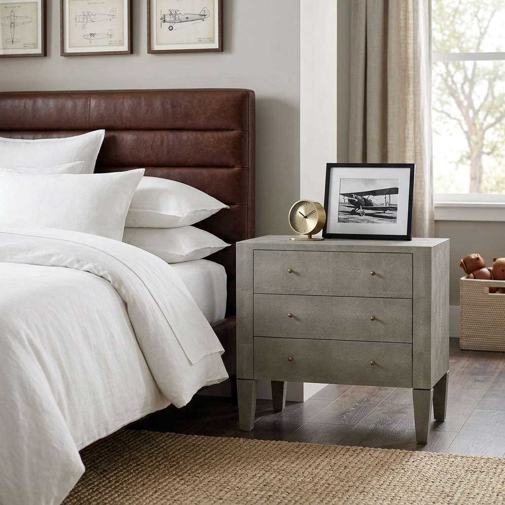 sorin nightstand castor gray shagreen
