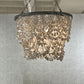 Terza Chandelier White Shell and Silver Metal