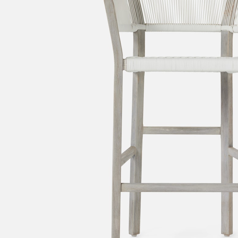 Made Goods Wentworth Bar Stool White Wicker CLAYTON GRAY HOME