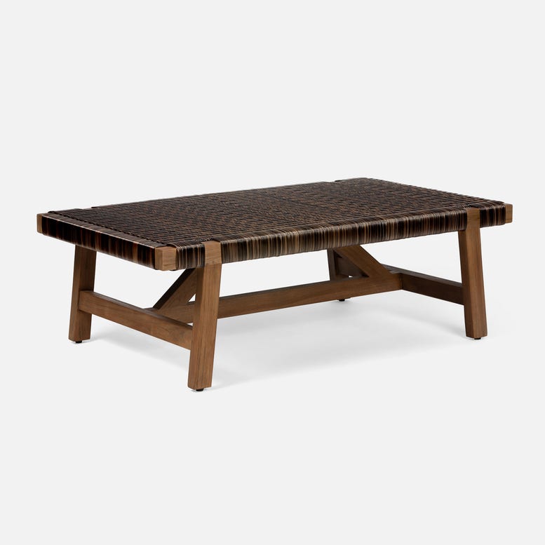 Dark brown online wicker coffee table