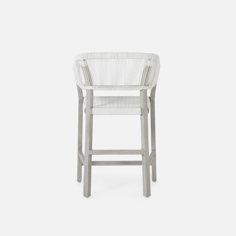 Made Goods Wentworth Counter Stool White Wicker CLAYTON GRAY HOME