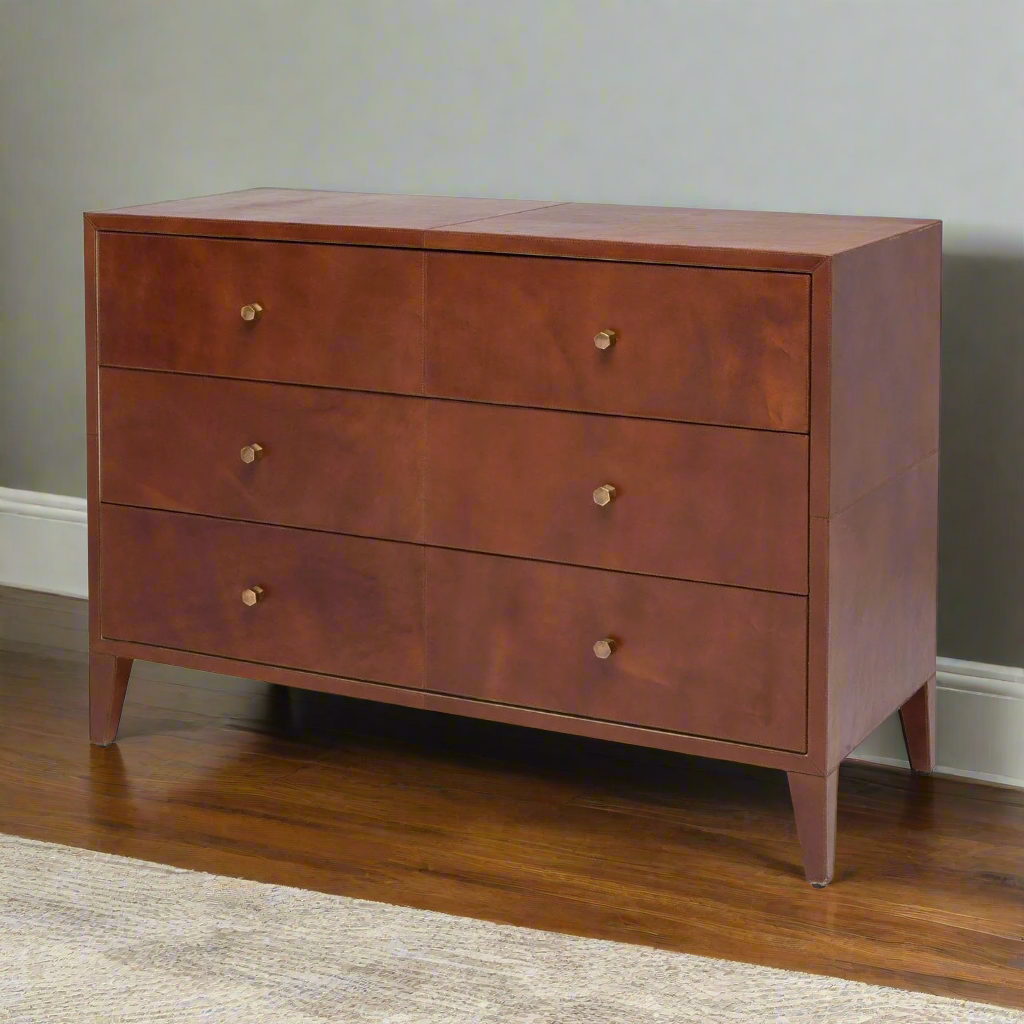 Made Goods York Dresser Tobacco Leather CLAYTON GRAY HOME Made Goods York Dresser Tobacco Leather CLAYTON GRAY HOME