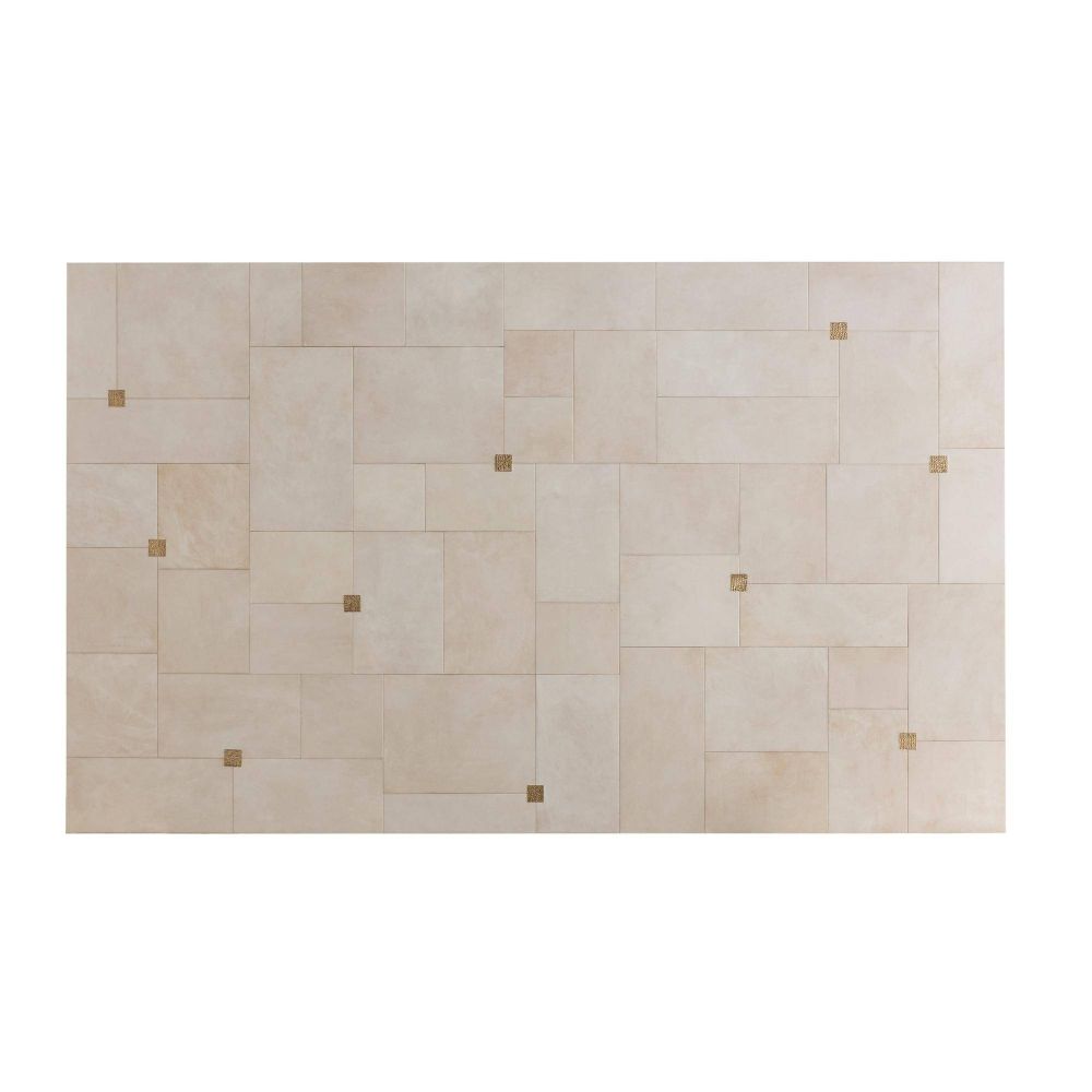 Beige mosaic tile pattern on a white background
