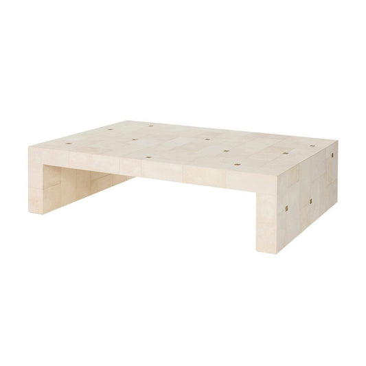 Light wooden coffee table on a white background
