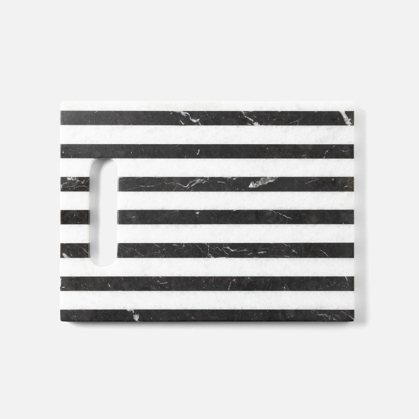 Black and white striped marble pattern on a white background