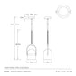 Technical drawing of a pendant light fixture with dimensions and Arteriors branding.