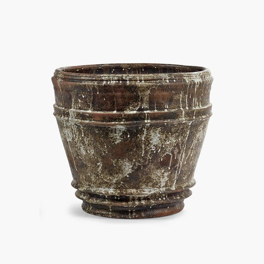 Vintage-style brown pot on a white background