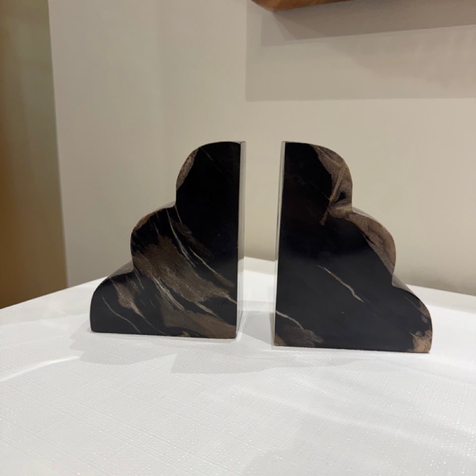 Melina Bookends Dark Petrified Wood