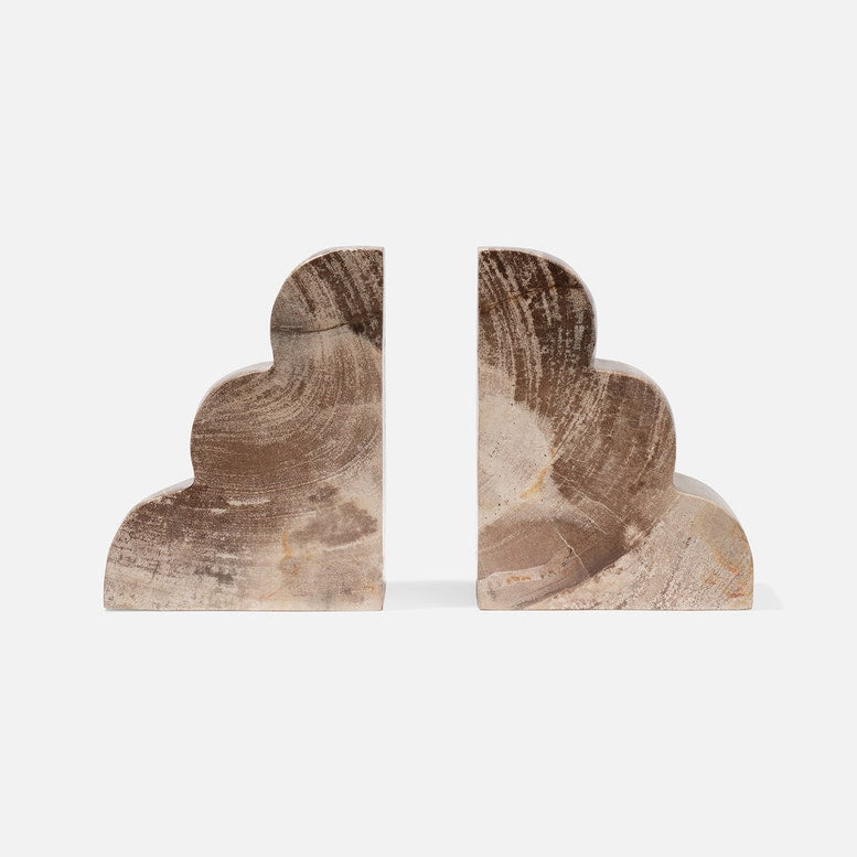 Melina Bookends Light Petrified Wood