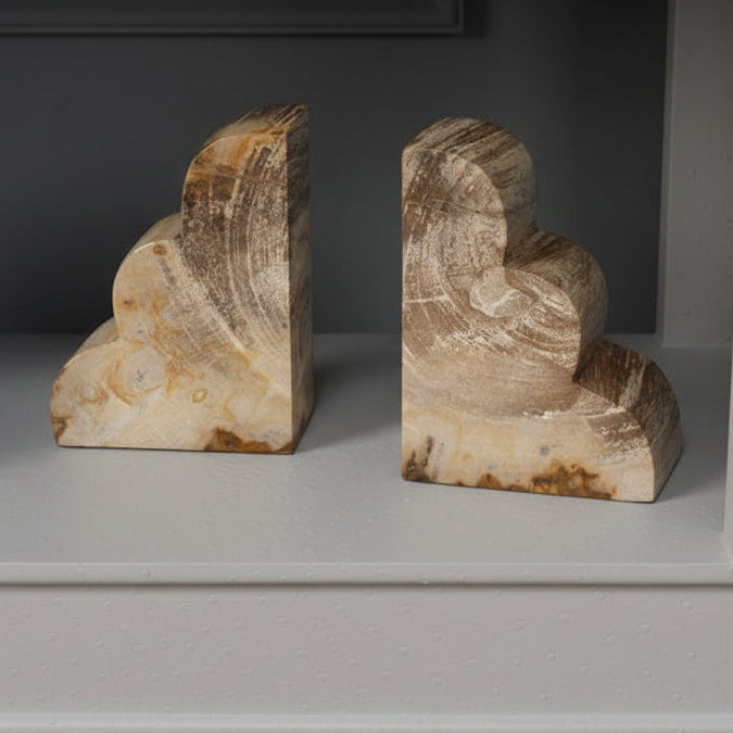 Melina Bookends Light Petrified Wood