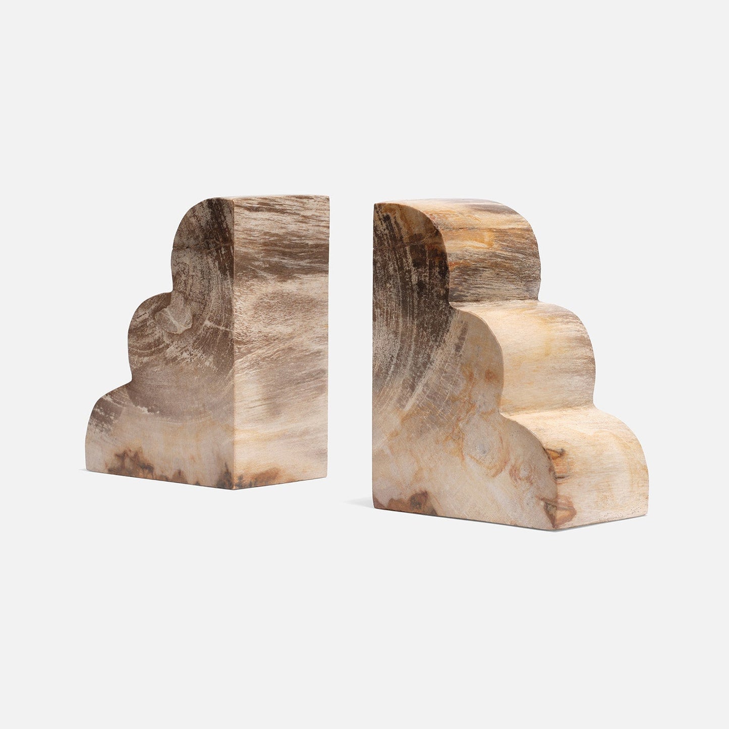 Melina Bookends Light Petrified Wood