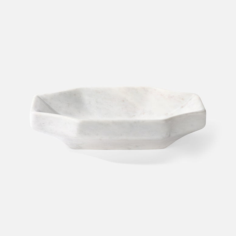 White marble bowl on a white background