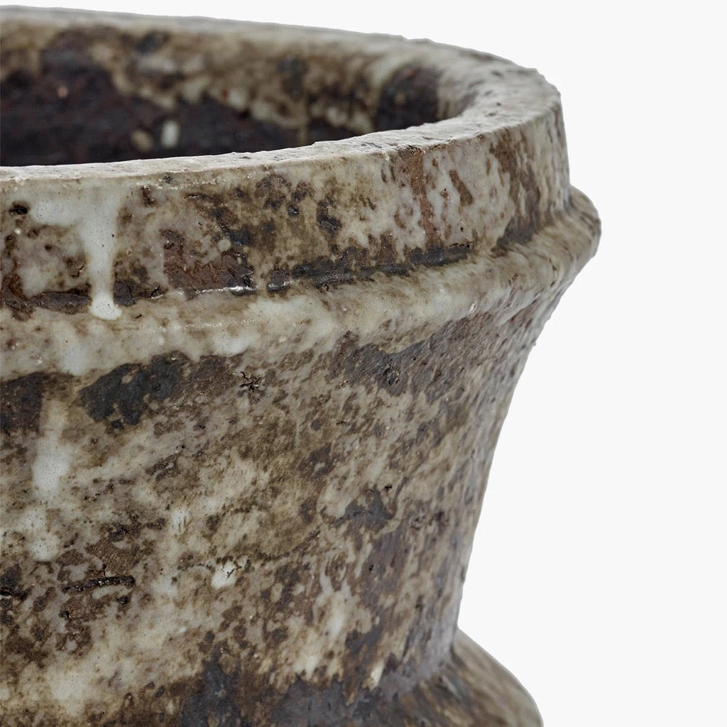 Planter White Brown Mesa Small Pair