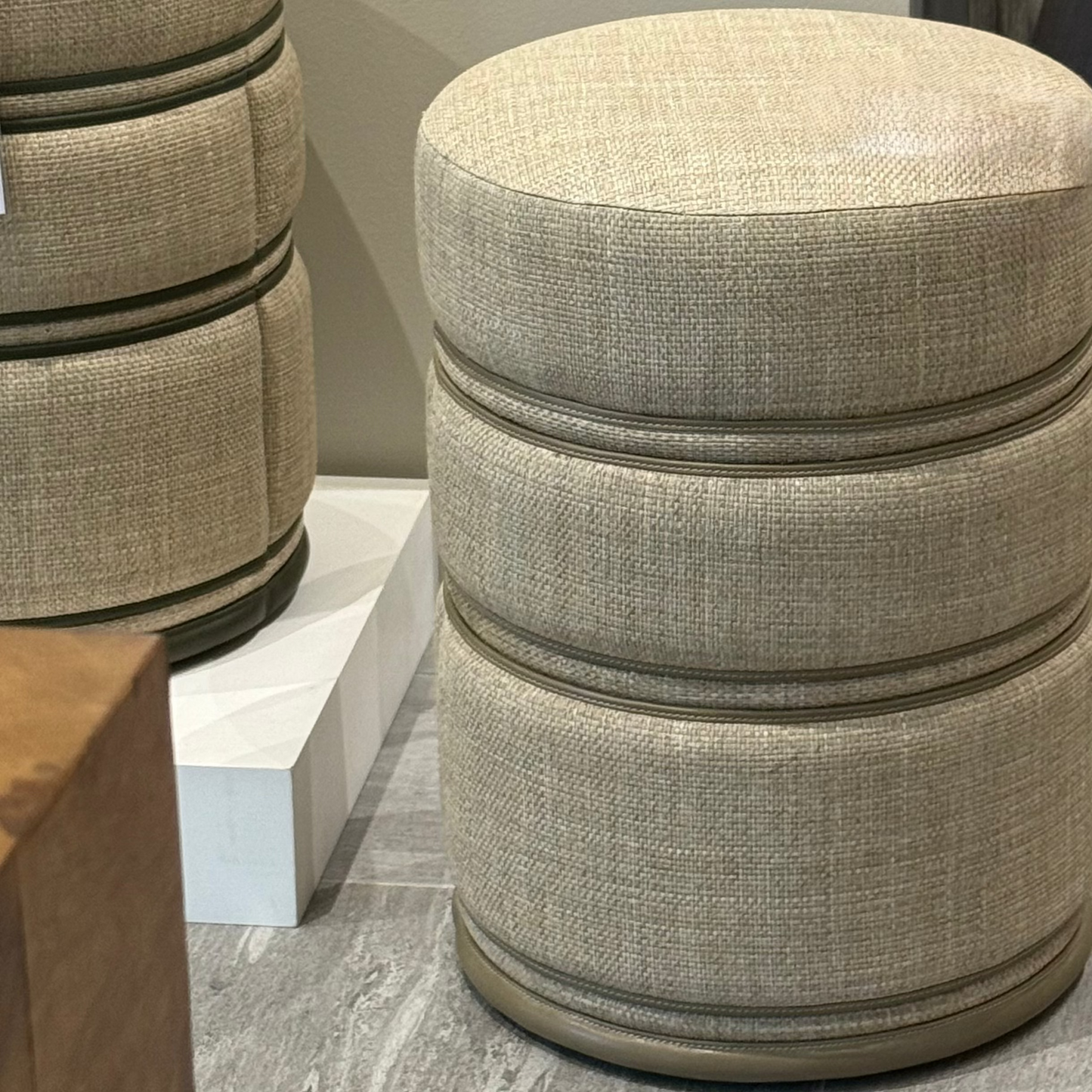 Quinn Stool Ash and Storm Leather