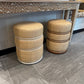 Quinn Stool Natural and White Leather