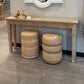 Quinn Stool Natural and White Leather