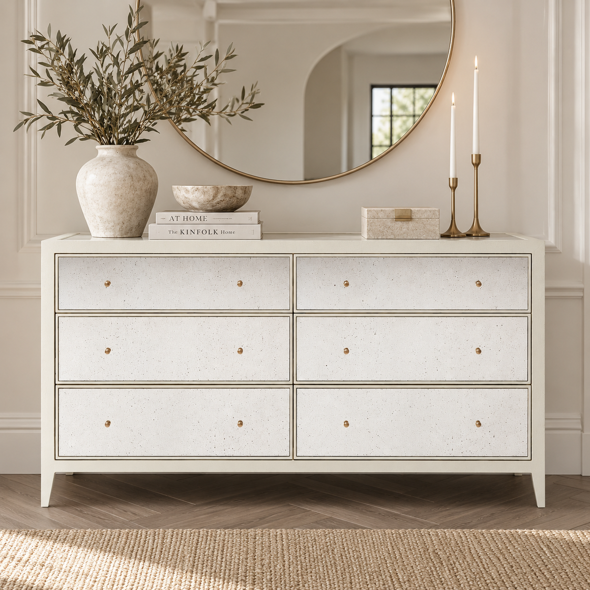 Mia Dresser 60" Pristine Vintage Faux Shagreen