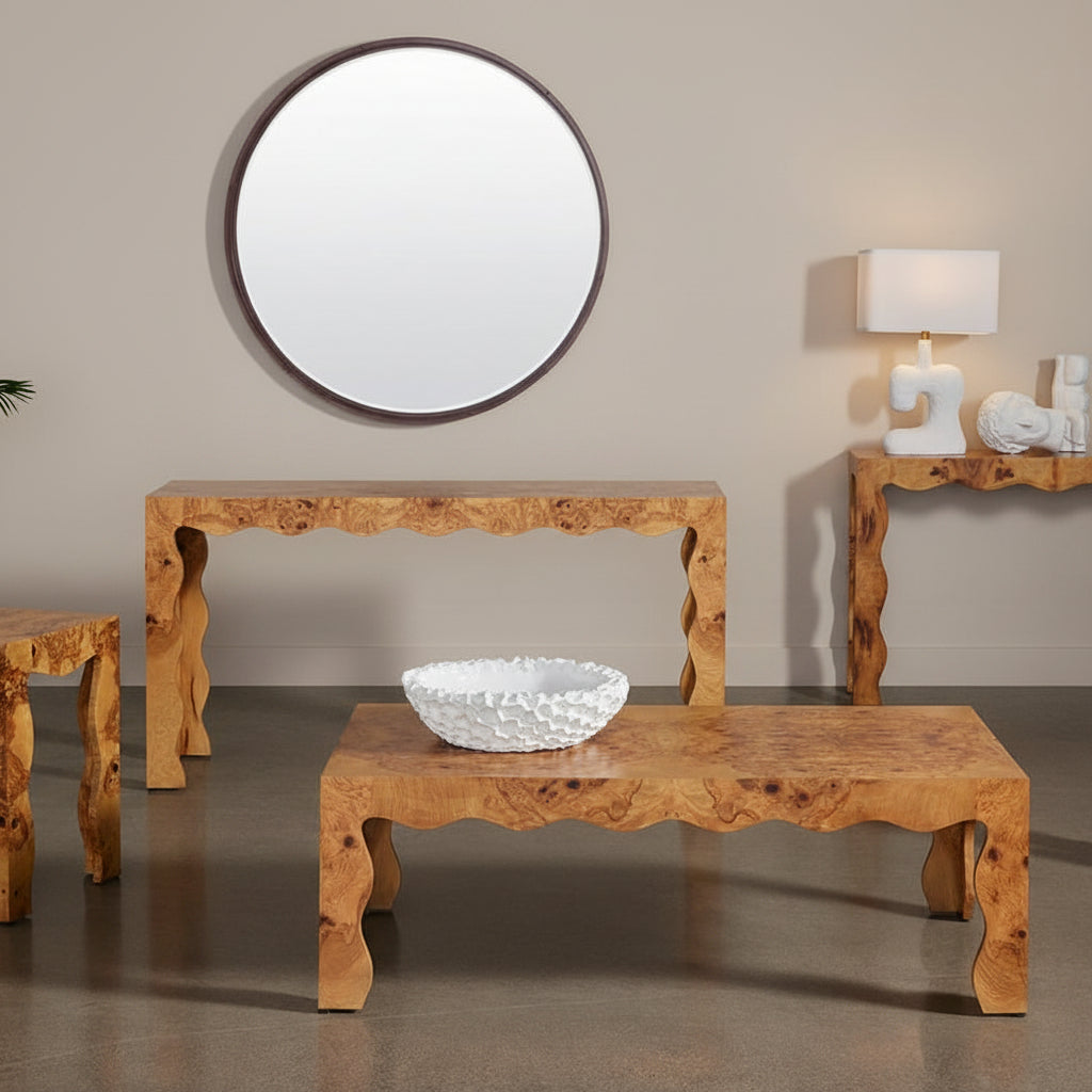 Duncan Round Mirror Tobacco Leather