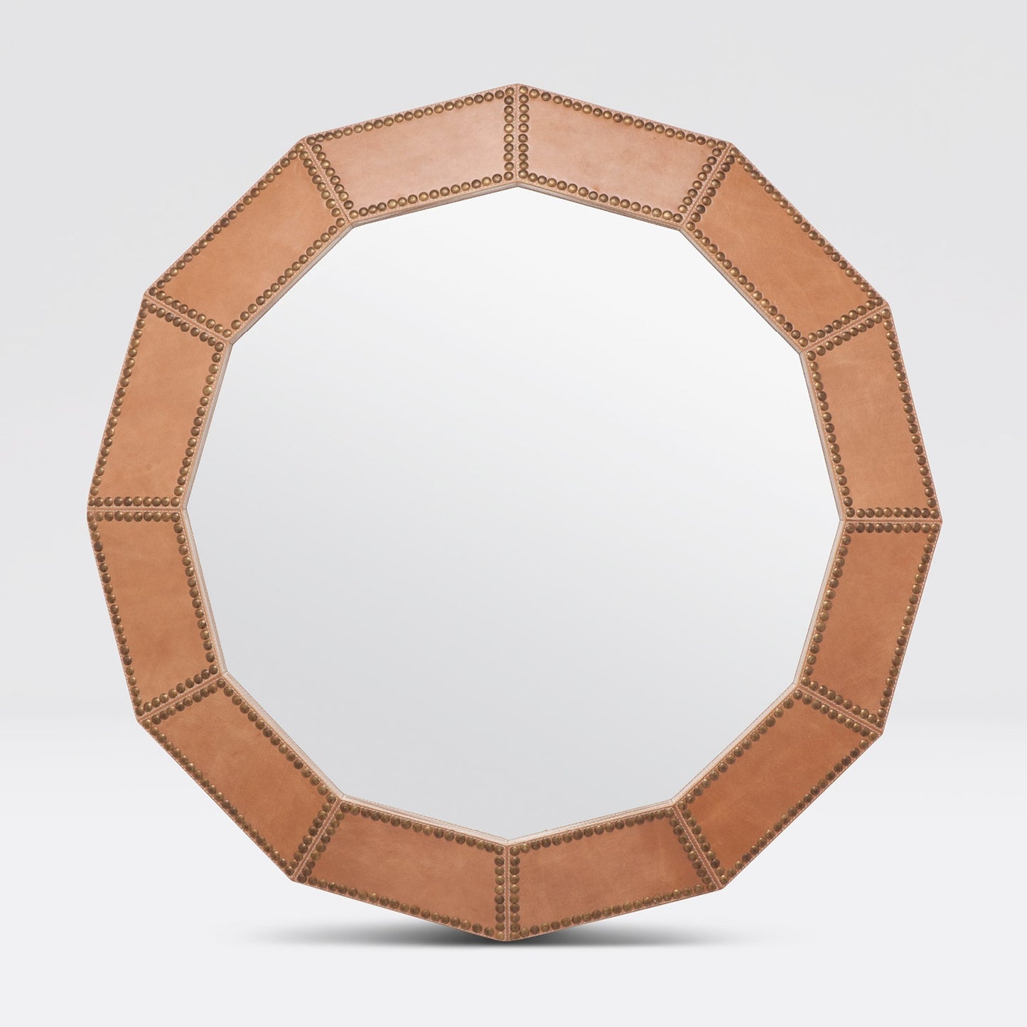 Hume Mirror Aged Camel Leather