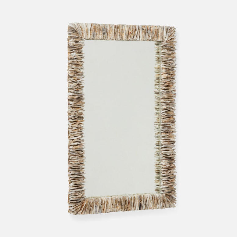 Mina Rectangular Mirror Oyster Shell