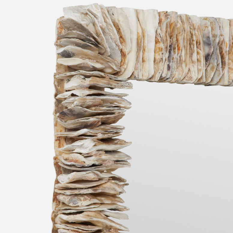 Mina Rectangular Mirror Oyster Shell