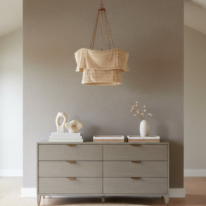 Farryn Chandelier Natural Wood Bead