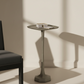 Brenna Drink Table Antiqued Silver Textured Metal