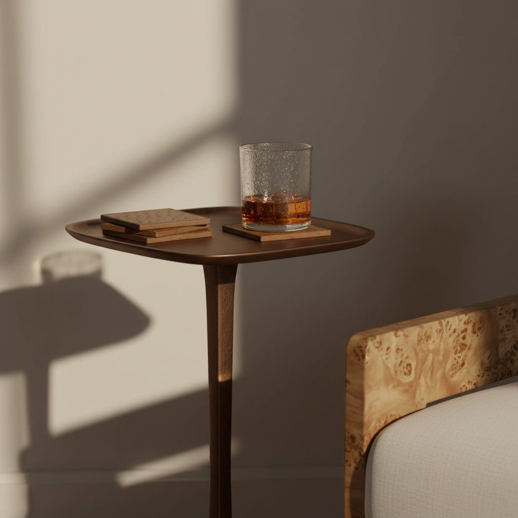 Brenna Drink Table Antiqued Brass