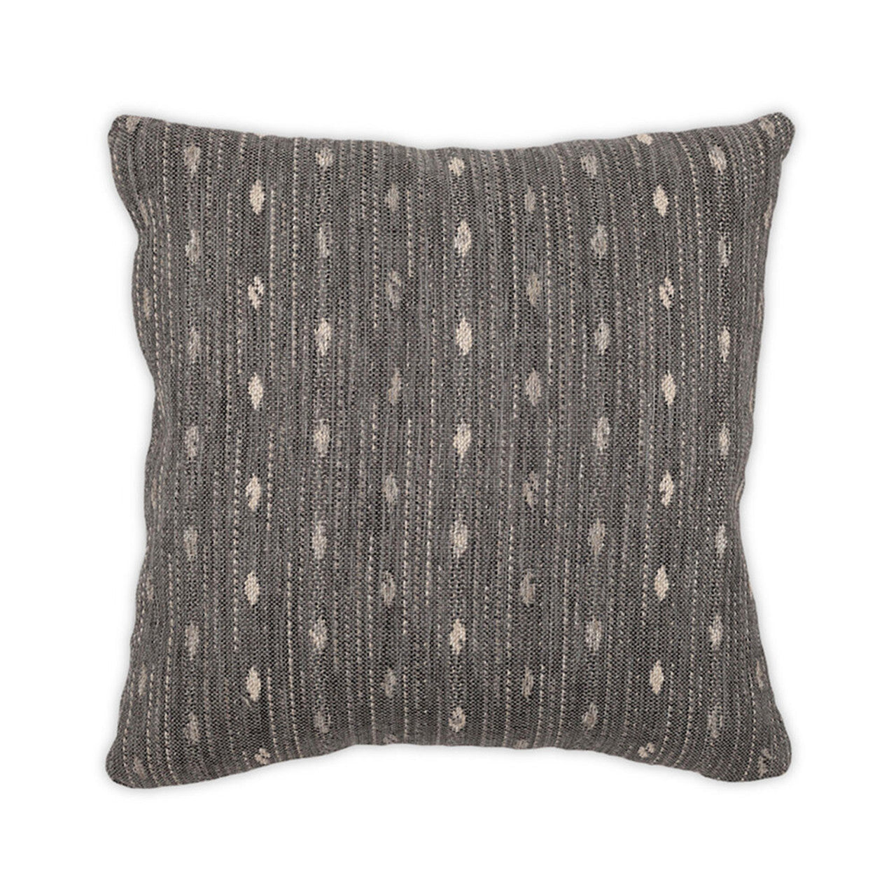 Gray textured pillow with subtle pattern on a white background