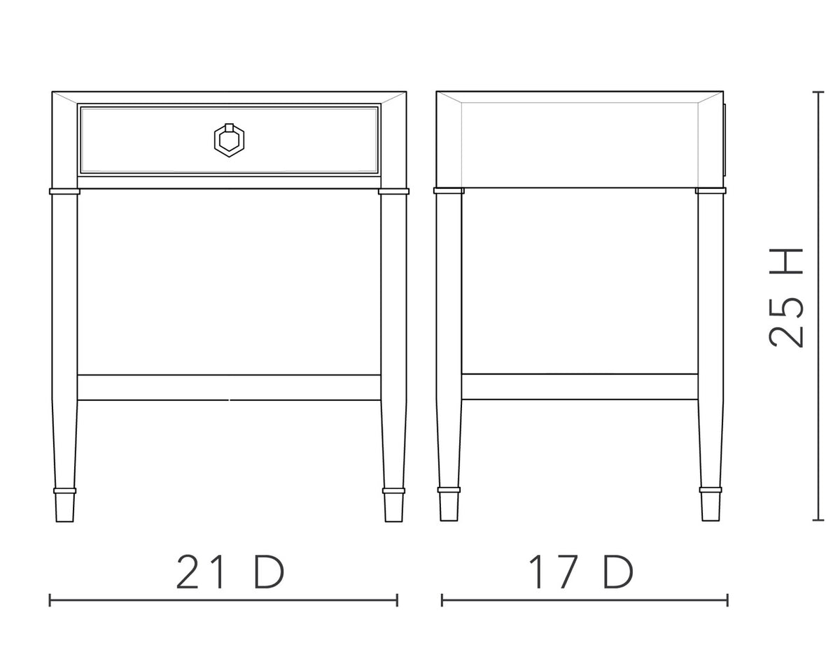Morris 1-Drawer Side Table Sand White