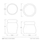 Dimensions of Noelle Containers with Arteriors branding